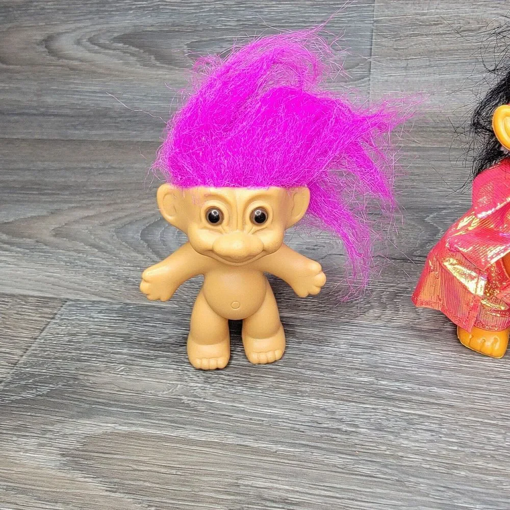 Vtg‎ Troll Doll Troll-Kins Lot of 3 Outfit Toy RUSS Trolls Male Dress Up